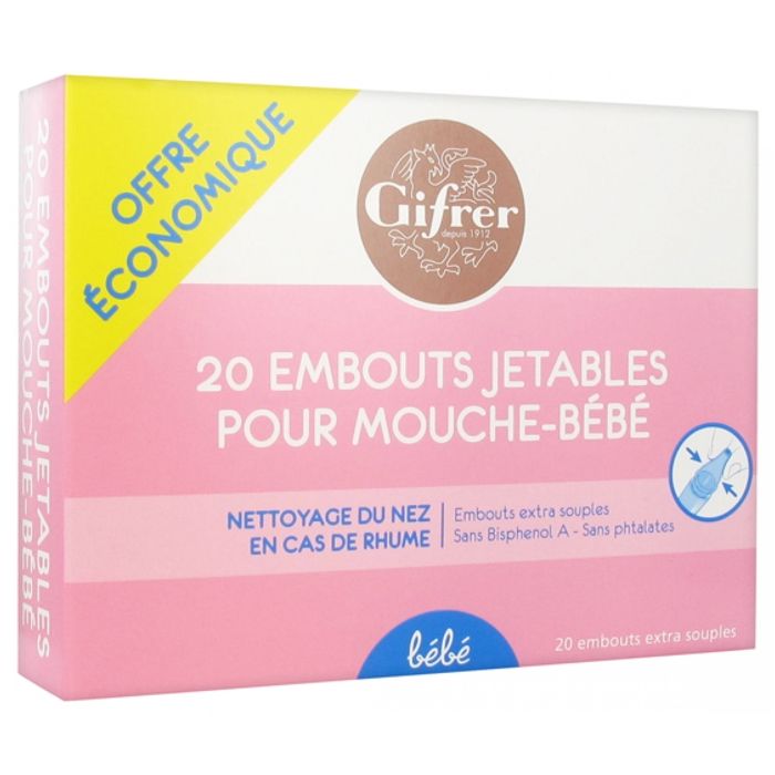 Embouts jetables pour mouche-bébé X 20 Gifrer - Contenance : x 20