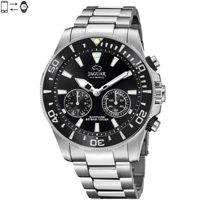 Jaguar Hybrid Connected Watch Acier Cadran et lunette noirs J888/2