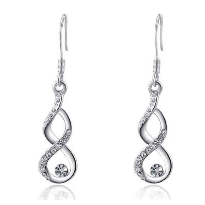 Boucles D'Oreilles Infini - Premium - V3 - Argenté