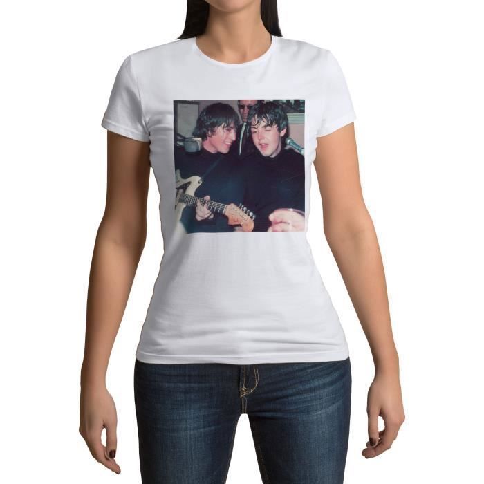 T-shirt Femme Col Rond John Lennon Paul McCartney Radio Show 70's Beatles