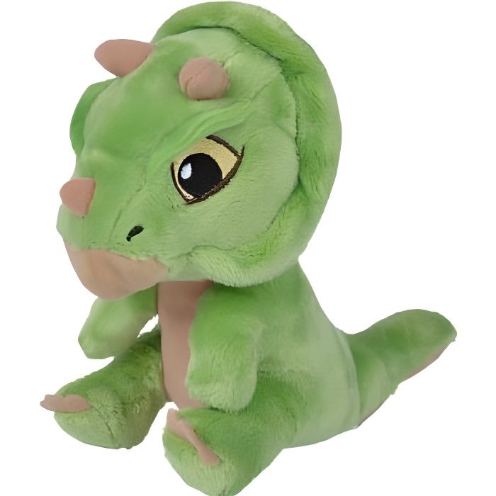 Peluche Dinosaure Triceratops Assis Vert 18 cm - Dino - Doudou Enfant - Jurassic World - Nouveaute