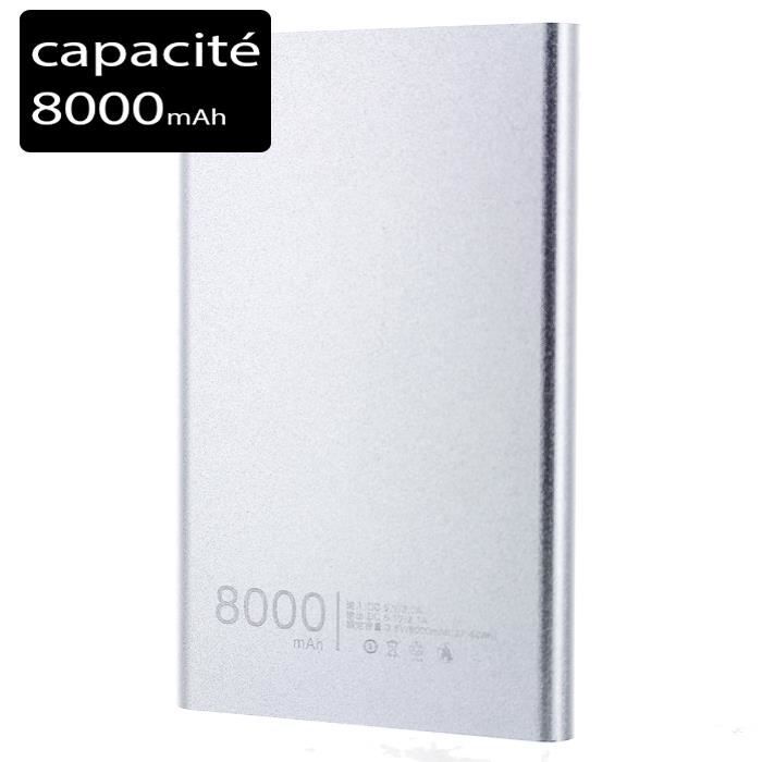 Batterie de Secours Slim Argent 8000 mAh pour Samsung Galaxy S6 Edge Plus