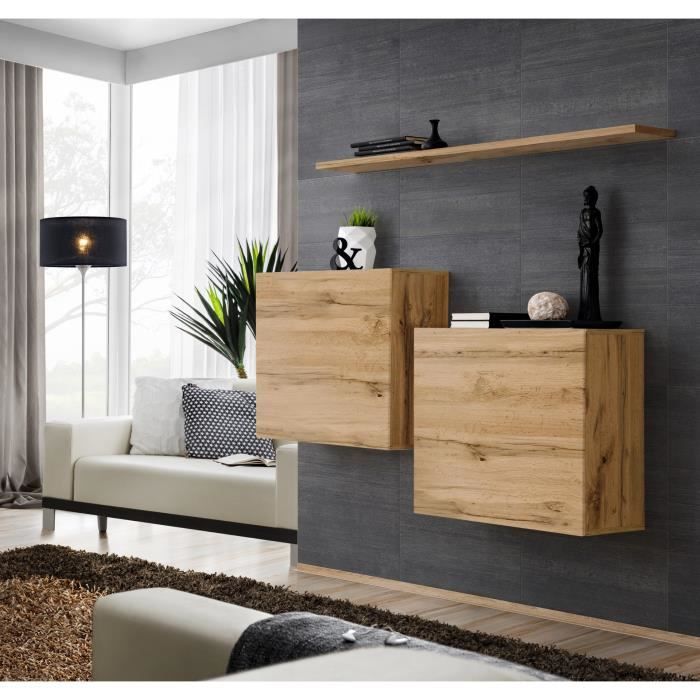 Ensemble meubles de salon SWITCH SBI design, coloris chêne Wotan. 30 Marron