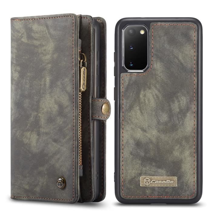 【SmartLegend】 Coque Samsung S20 Bumper Portefeuille avec Fente pour Carte, Housse de Protection avec Bouton-pression Noir