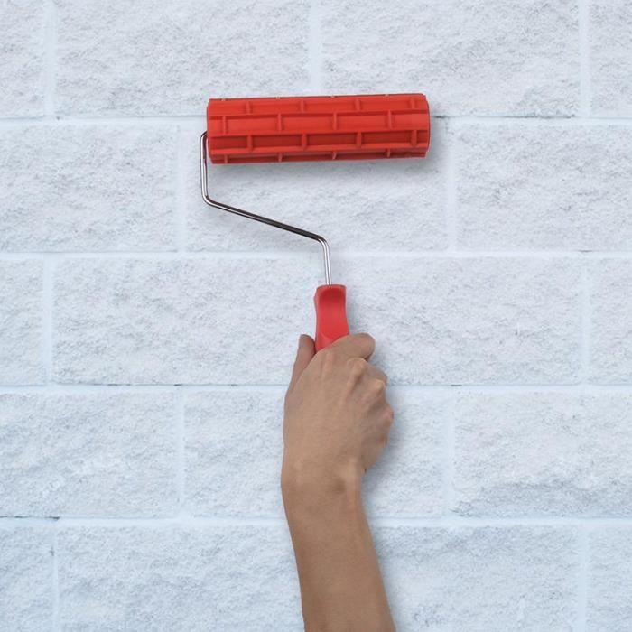 7 Pouces ModèLe de Brique D'Imitation Gaufrage Cylindre Peinture Pinceaux Pinceau DiatoméE Boue Construction Outil Peinture Rouleau