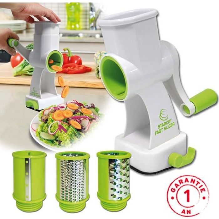 Starlyf® Fast Slicer Mandoline Multifonctions Râpe Trancheuse Hachoir