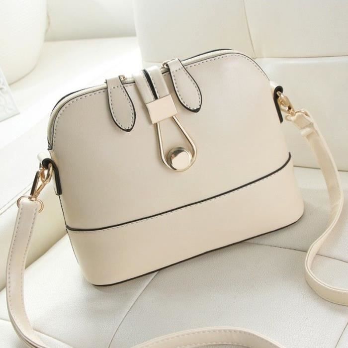 Élégant Femme Sacs À Main Tendance Simple Loisirs Messenger Fourre-Tout Rétro Mode Shell Rabat Sacs À Bandoulière Beige
