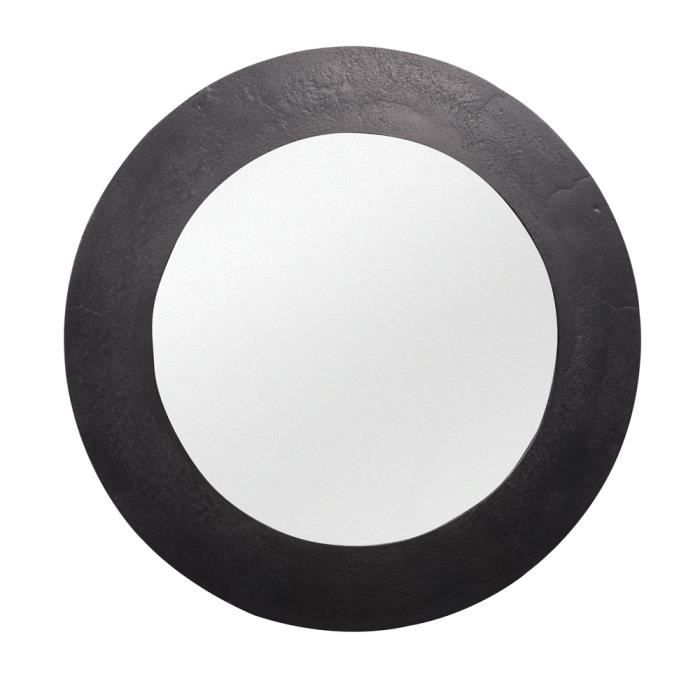 Miroir rond 74 cm nickel - Table Passion Noir