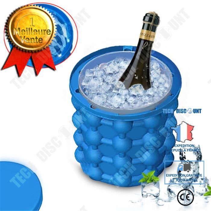 TD® Seau à glace Machine à glaçons révolutionnaire économiseur d'espace Ice Cube Maker Ice Genie ustensiles de cuisine
