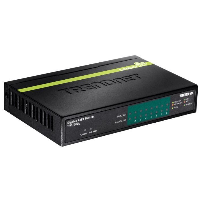 TRENDnet TPE-TG82G - Switch PoE+ 8 ports Ethernet 10/100/1000 Mbps ( Catégorie : Switch )