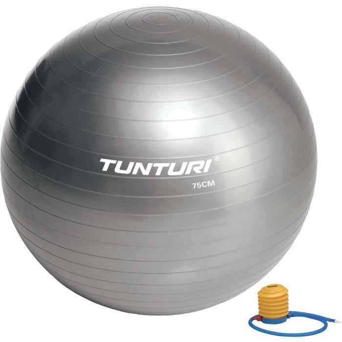 TUNTURI Gym ball ballon de gym 75cm argent