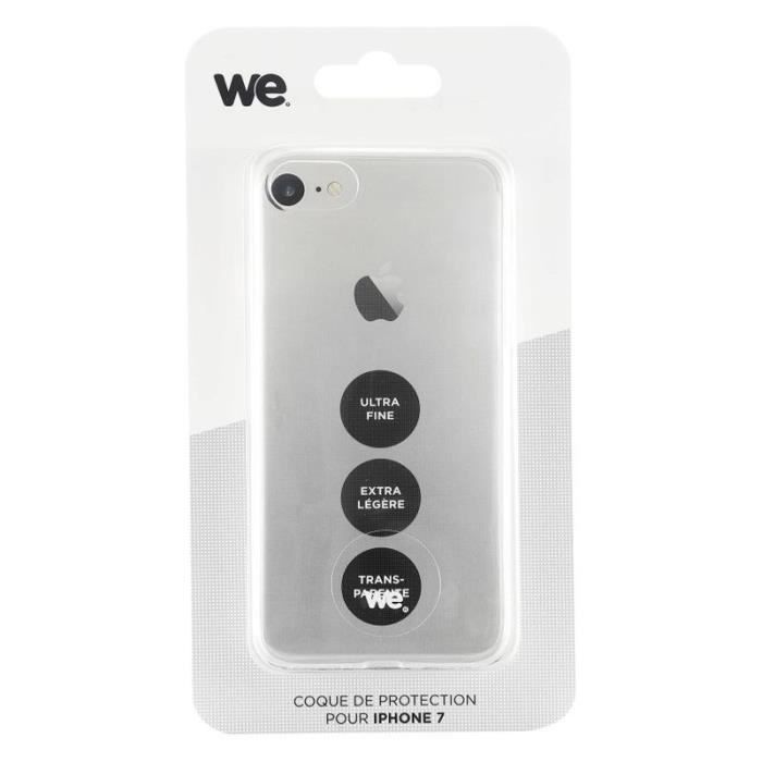WE Coque de protection pour iPhone 7 - Semi rigide - Transparente