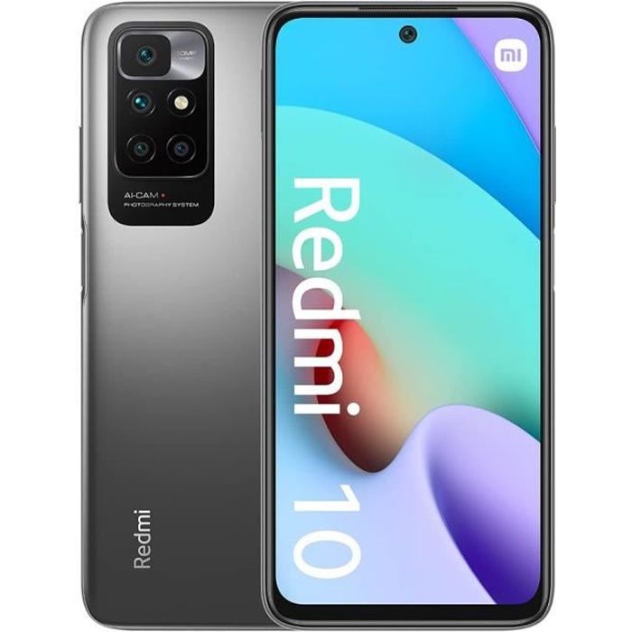 XIAOMI REDMI 10A 3Go 64Go Gris Écran 6.53″ Dot Drop MediaTek Helio G25 5000mAh (typ) 13MP Double caméra