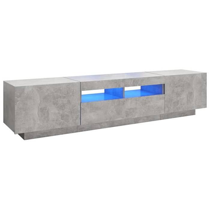 Armoire TV - Meuble TV - avec lumières LED - Gris béton 180x35x40 cm LL95728