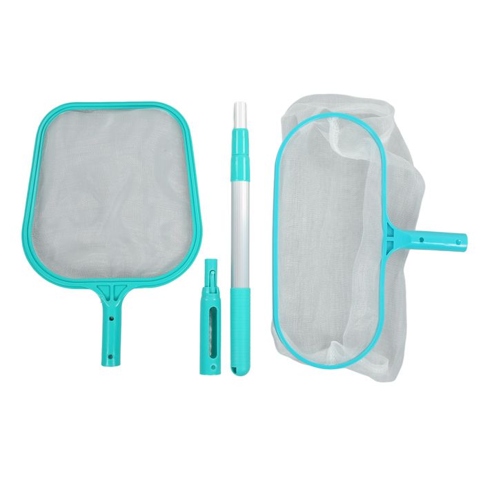Épuisette Piscine 150cm LATERNE - Filet à Mailles Fines Avec Manche Télescopique Aluminium