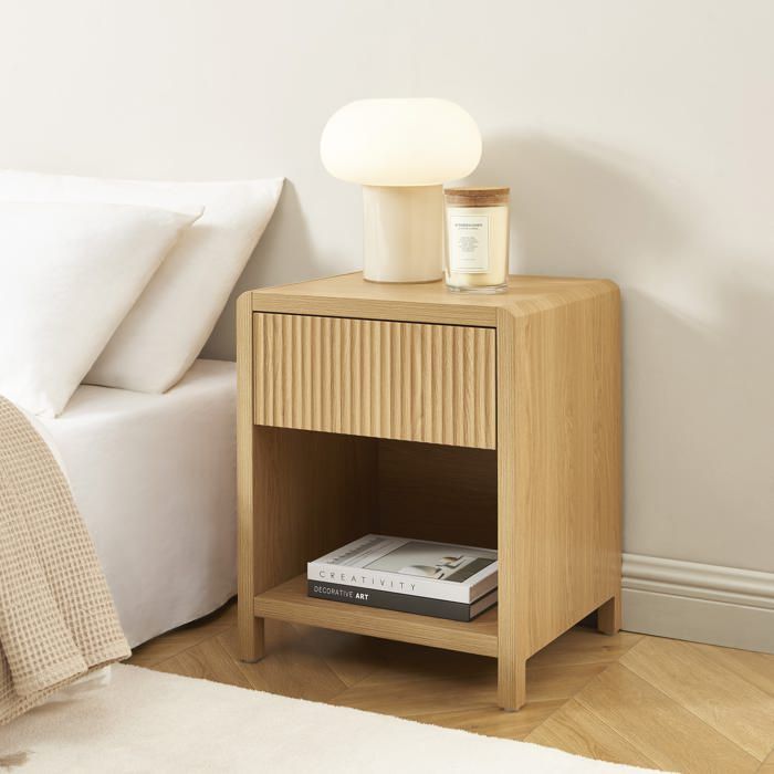 Table de chevet UTICA effet chêne - Bois