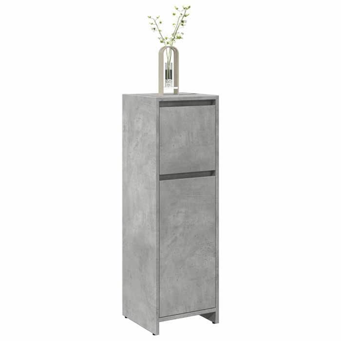 (Gris)Armoire de rangement contemporain - SIGNOR - Meuble de salle de bain Gris béton 30x30x95 cm Aggloméré 145752