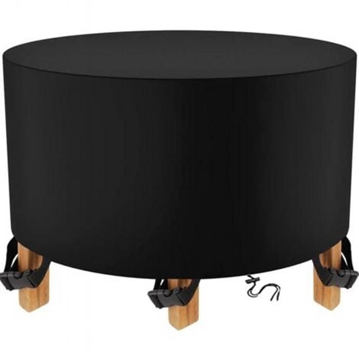 Housse Salon de Jardin Ronde 200 x 94cm noir Housse Table Jardin Housse de Protection Bâche ImperméablepourMeubles JardinetHivernage