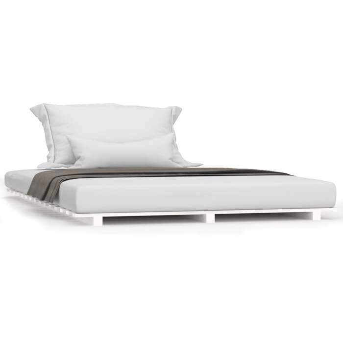 Cadre de lit - VIDAXL - Promotion doctobre - Bois de pin massif - 120x190 cm - Blanc
