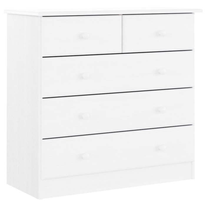 Blanc Commode salon/BUFEET - CLARENCE - Avec rangement - ALTA blanc 77x35x73 cm - bois massif de pin LV753