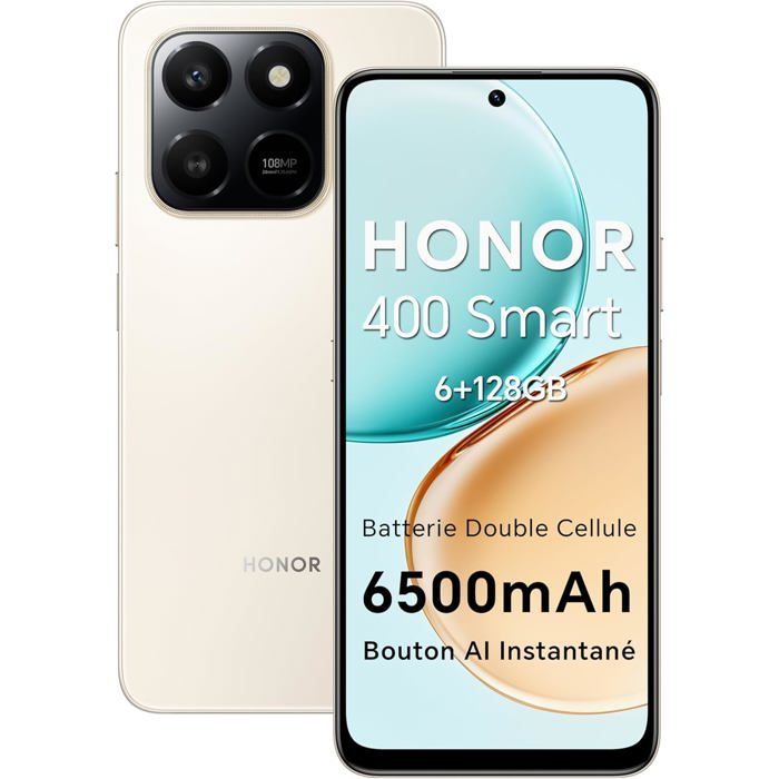 Smartphone HONOR 400 4G Dual SIM 6.77 108MP 128GB Batterie 6500mAh
