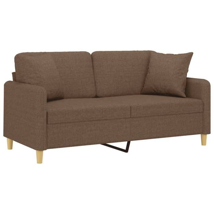 Canapé 2 places tissu - MANGO - 140 cm - Marron - 158x77x80 cm - Oreillers décoratifs inclus - Cadre en métal Canapé 2 places tissu - MANGO - 140 cm - Marron - 158x77x80 cm - Oreillers décoratifs inclus - Cadre en métal
