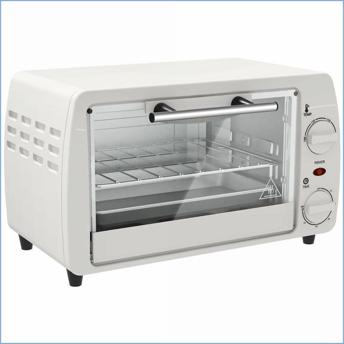 Mini Four Électrique - HOMCOM - 10L 750W Temp Réglable 100-230°C Timer 60min Compact - Creme Blanc