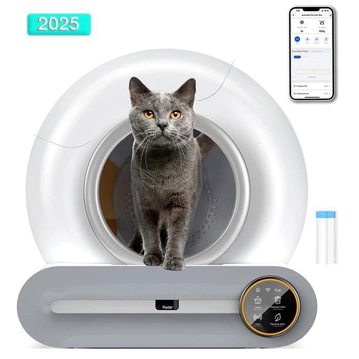 Comparer les prix de Litière Chat Autonettoyant 65L+9L Bac à Litière pour Chat Moniteur de Santé Automatique Désodorisant Lonique Contrôlé Via APP