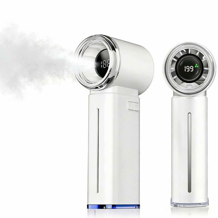 Ventilateur Turbo Brumisateur Portable avec Fonction pulvérisation - Ventilateur de Poche Haute Vitesse - Batterie 3500mAh - Bleosan