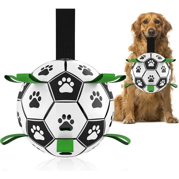 Ballon de Football pour Chien avec languettes Jouets interactifs pour tir à la Corde Jouet AquatiqueBallons durables 15 cm