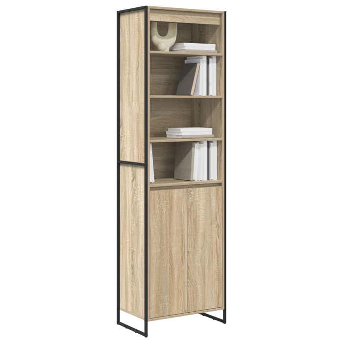 12349 2 pcs Commode salon/BUFEET HAUT - MEUBLECHIC - avec stockage - Pour salon - Sonoma 60x36x200 cm Bois dingénieriePrintemps/é