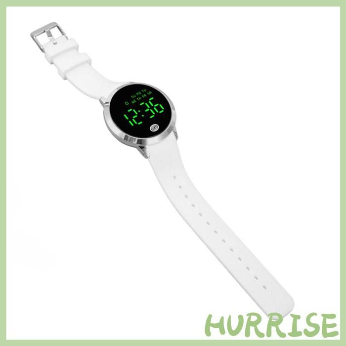 Garosa montre numérique étanche Montre numérique pour hommes montres bracelet Ceinture Blanche Coquille Argent Grande Taille