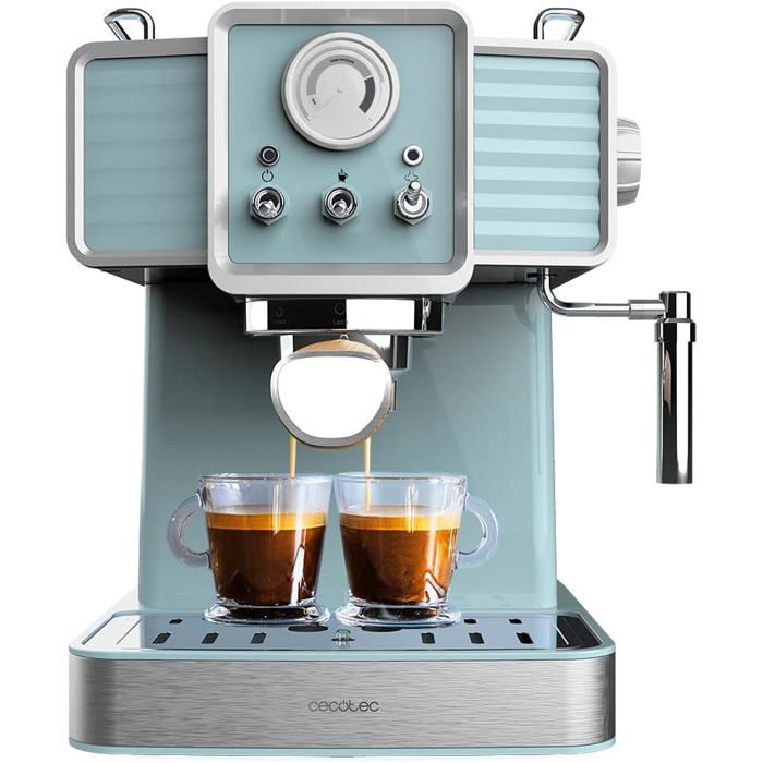 Machine à espresso vintage - SVATV - 1350 W - 20 bars - Thermoblock - Vaporisateur orientable - Manomètre PressurePro - Svatv