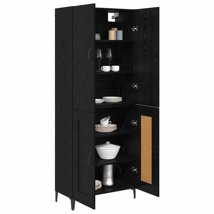 Vaisselier de cuisine - Noir - Haut Armoire - SWEETY - avec rangement - Chêne noir 695x34x180cm - Bois dingénierie LH2837677