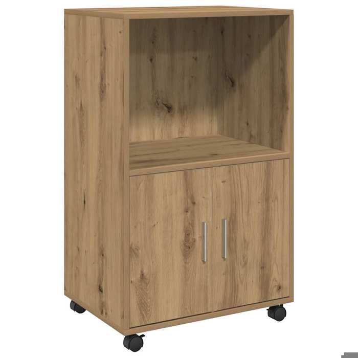 Rangement de cuisine - Armoire à roulettes chêne artisanal 55x40x91 cm bois ingénierie - Buffet Vaisselier Rangement@663120