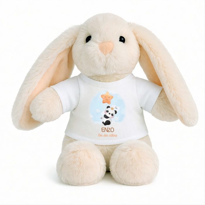 Planetee Peluche Lapin Bébé Doudou Enzo Roi Des Calins Panda Cadeau Naissance Garçon Nouveau-Né Baby Shower