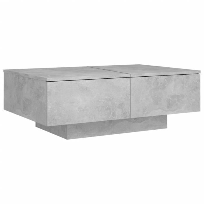 Table basse Gris béton 90x60x31 cm Aggloméré-AKO7394667258083