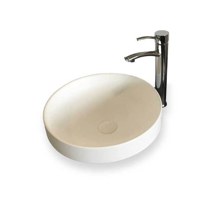 Vasque Semi Encastree En Solid Surface 40 Cm Lucia Blanc Cdiscount Bricolage