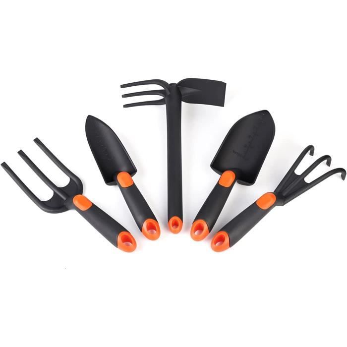 Kit Jardinage 3 Pièces RICHDMI - Pelle, Transplantoir, Râteau - Manche Bois Antidérapant - Pour Potager Et Fleurs