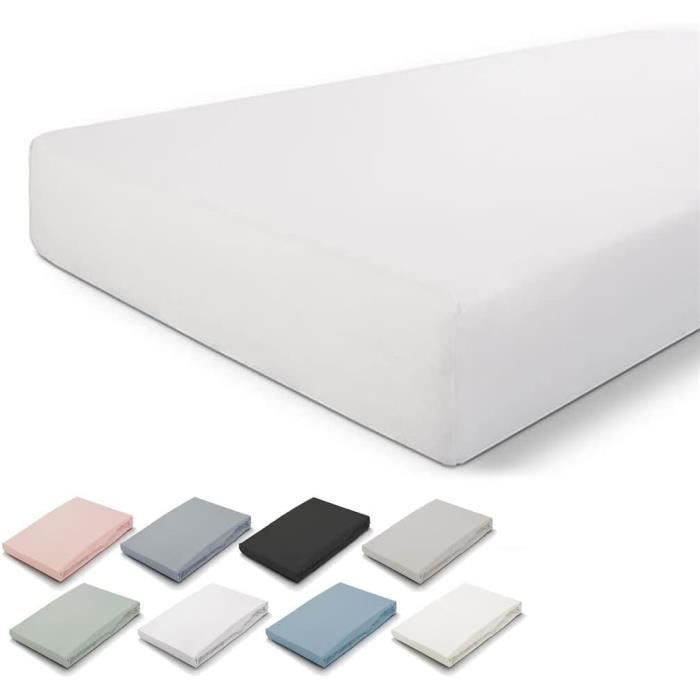 TODAY Drap housse 100% coton - 140 x 190 cm - Canon de fusil (Lot de 2