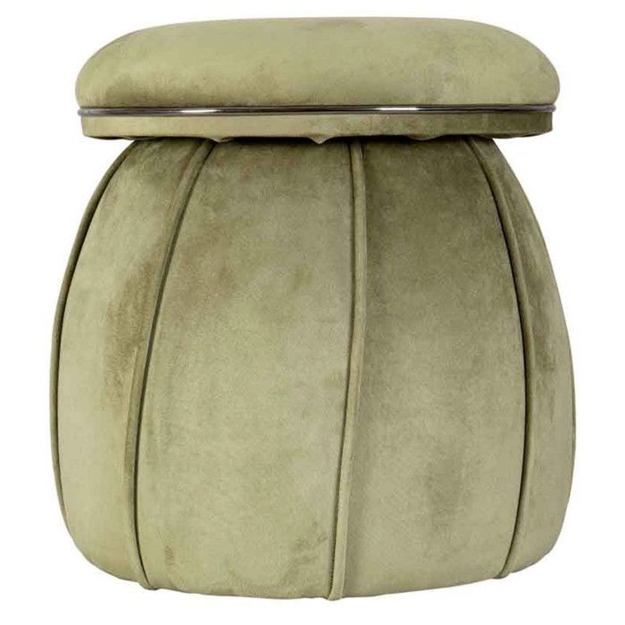 Tabouret Rond Design Corin 55cm Vert & Gris