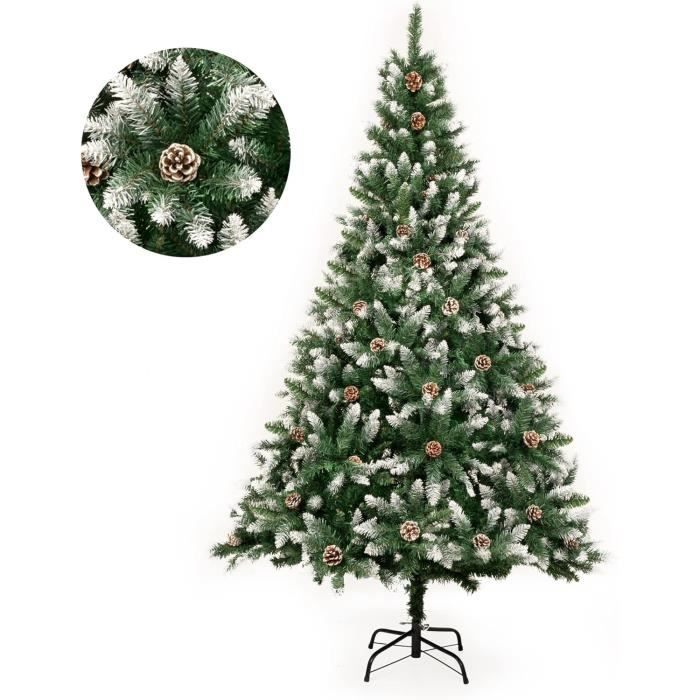 Sapin De Noël Artificiel Floqué De 1,2 M Avec 500 Branches En Pvc, 20