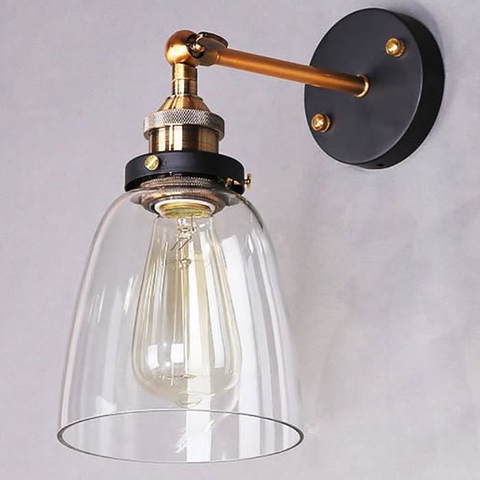 Industrial vintage wall lamp Scone Laiton Antique Cuivre Chrome Lumière Avec Interrupteur