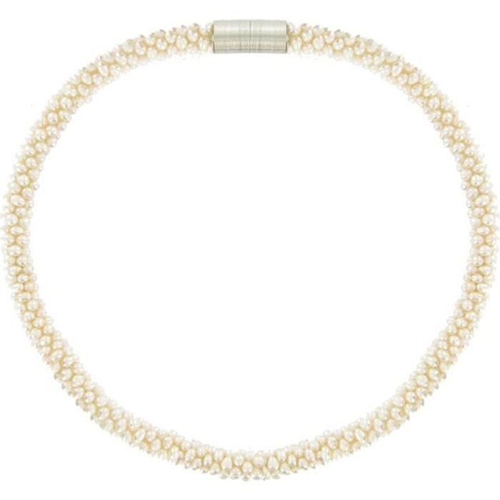 22/" 20 mm Blanc coquillage perle collier long cz Fermoir