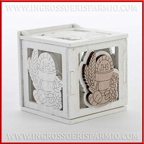 Lot De 6 Boîtes à Dragées En Bois Avec Calice Et Osstie, Un Cadeau