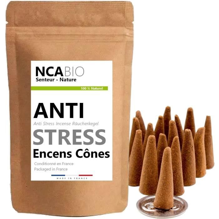 40 Cônes Senteur AntiStress Cône 100 Naturel Relaxation Méditation Purification + Brûleur