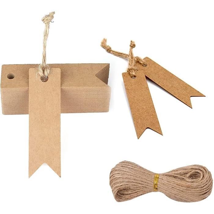 Etiquettes Cadeaux en Papier Kraft avec Cordon Jute étiquettes à