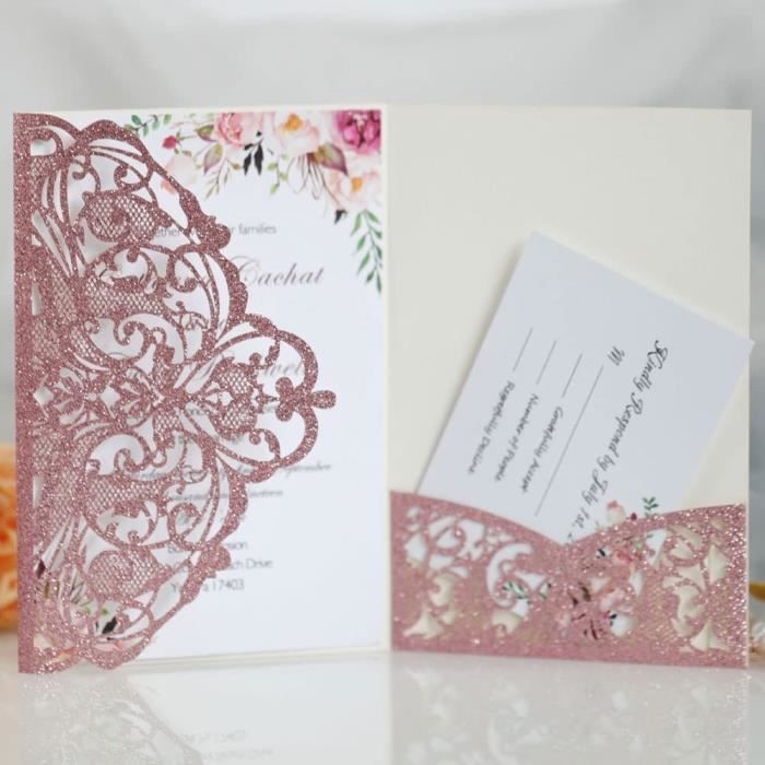 Modèle de carte d'invitation de mariage de conception plate | PSD Premium