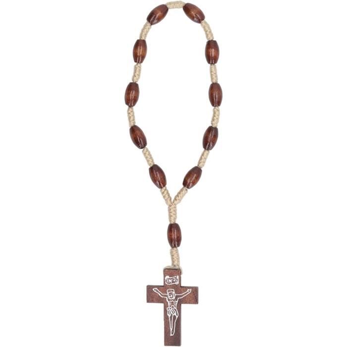 Bois Olivier Collier Chapelet En Bois D'Olivier Avec Croix - 60 Cm Parfait Pour Hommes Et Femmes Cadeau Religieux K 653376