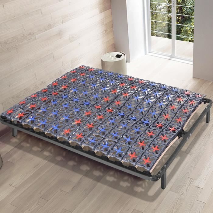 Sommier Milenium - Sofareva - 90x190 cm - Bleu - Relaxation optimale - Plots ajustables